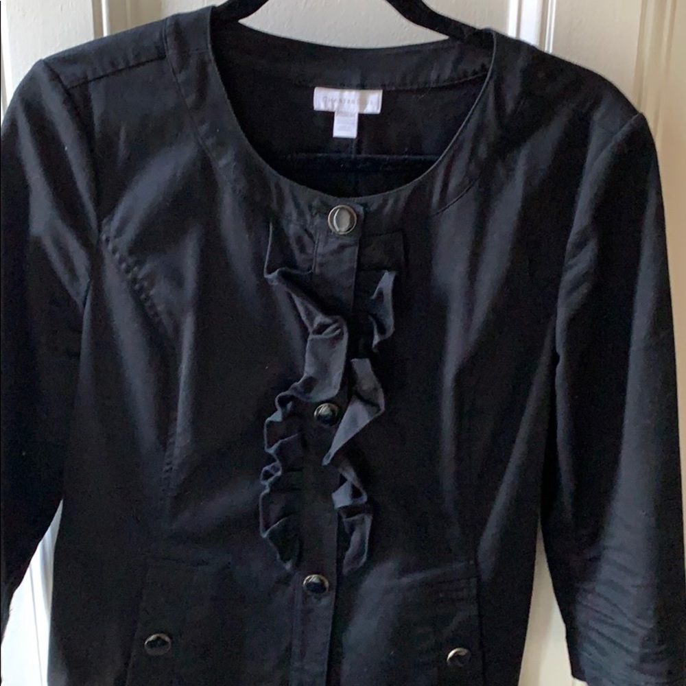 Charter Club- Ruffle front jacket - Picture 2 of 3